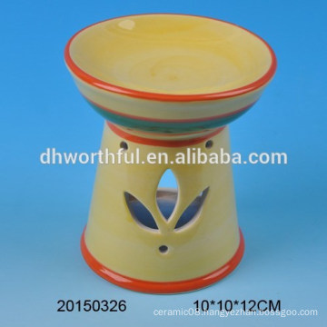 Decorative ceramic fragrance oil burner with hollow out design